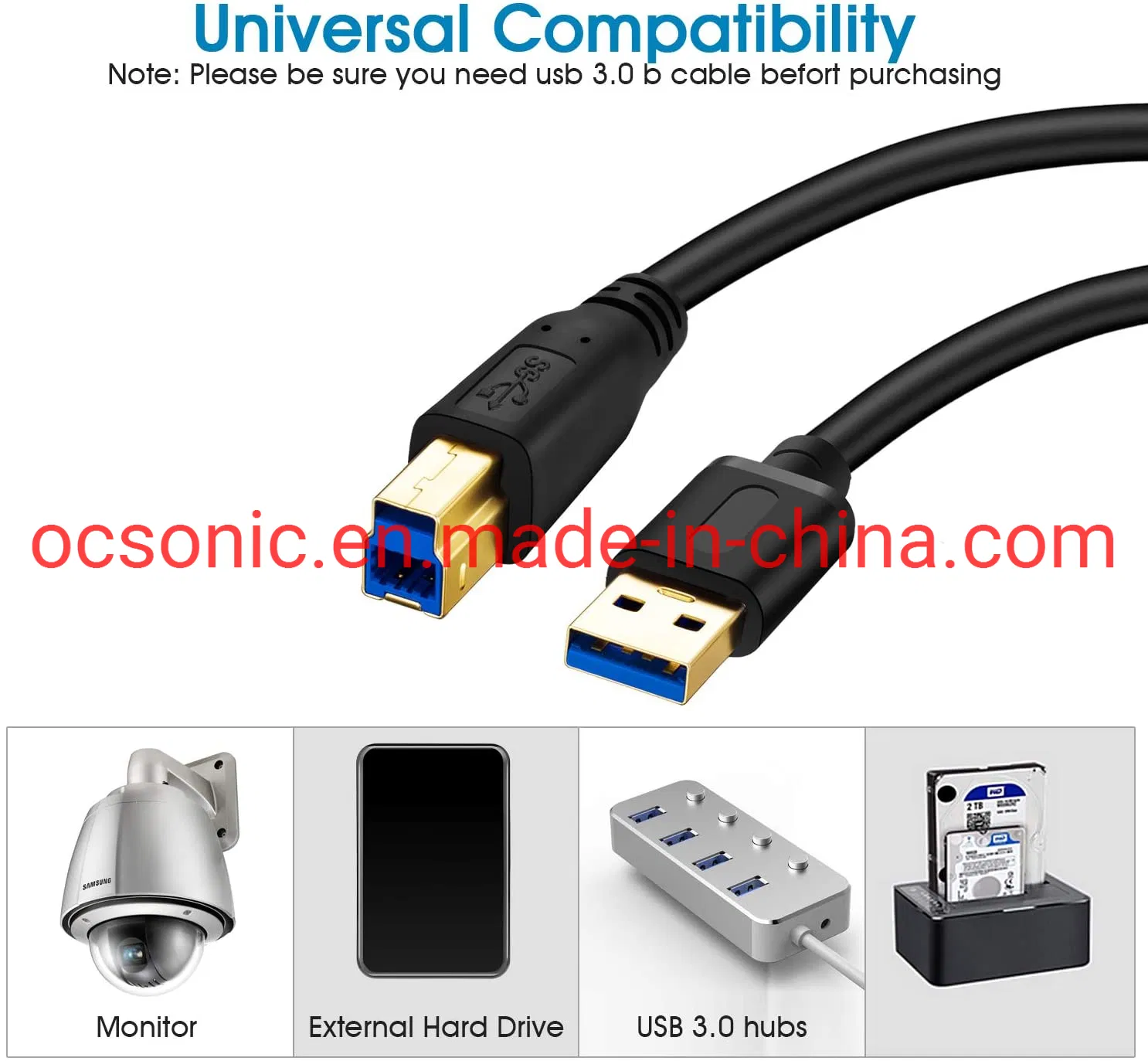 USB 3.0 Cable a Male to B Male