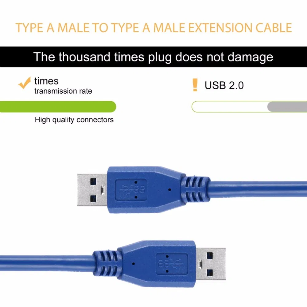 USB 3.0 Cable, USB 3.0 Male to Male Cable, USB Male to Male 0.5m