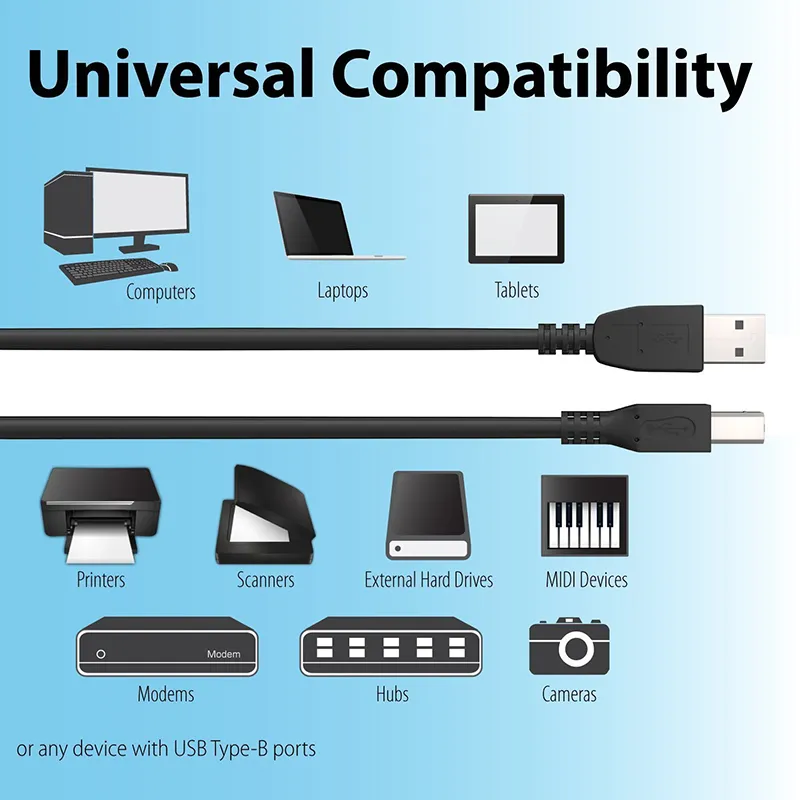 USB 3.0 Printer Scanner Cable USB a Male to B Male Extension Cable