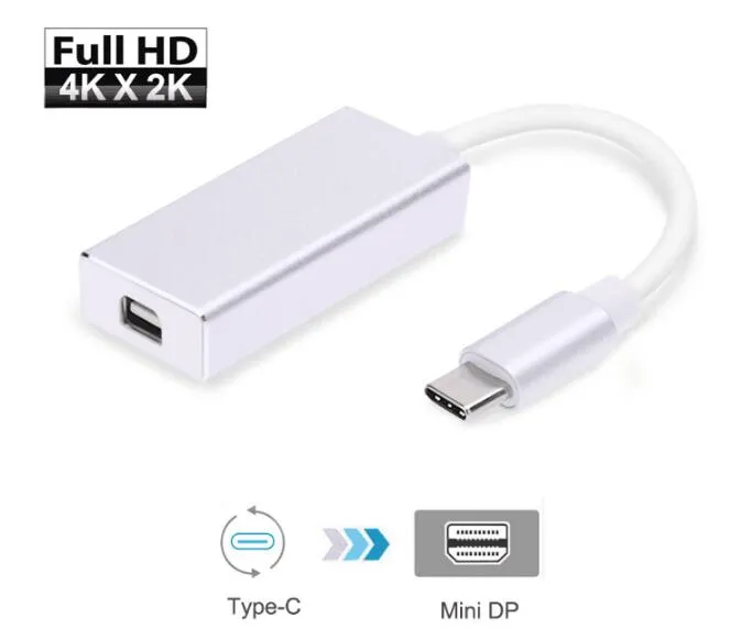 USB 3.1 Type C to Mini Dp Adapter 4K Connector for MacBook