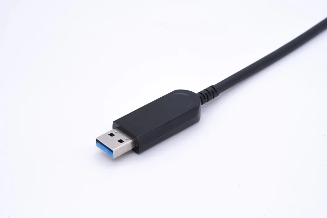 USB3.0 Super Speed Aoc Fiber Optic Cable USB Am/Af 50m Black