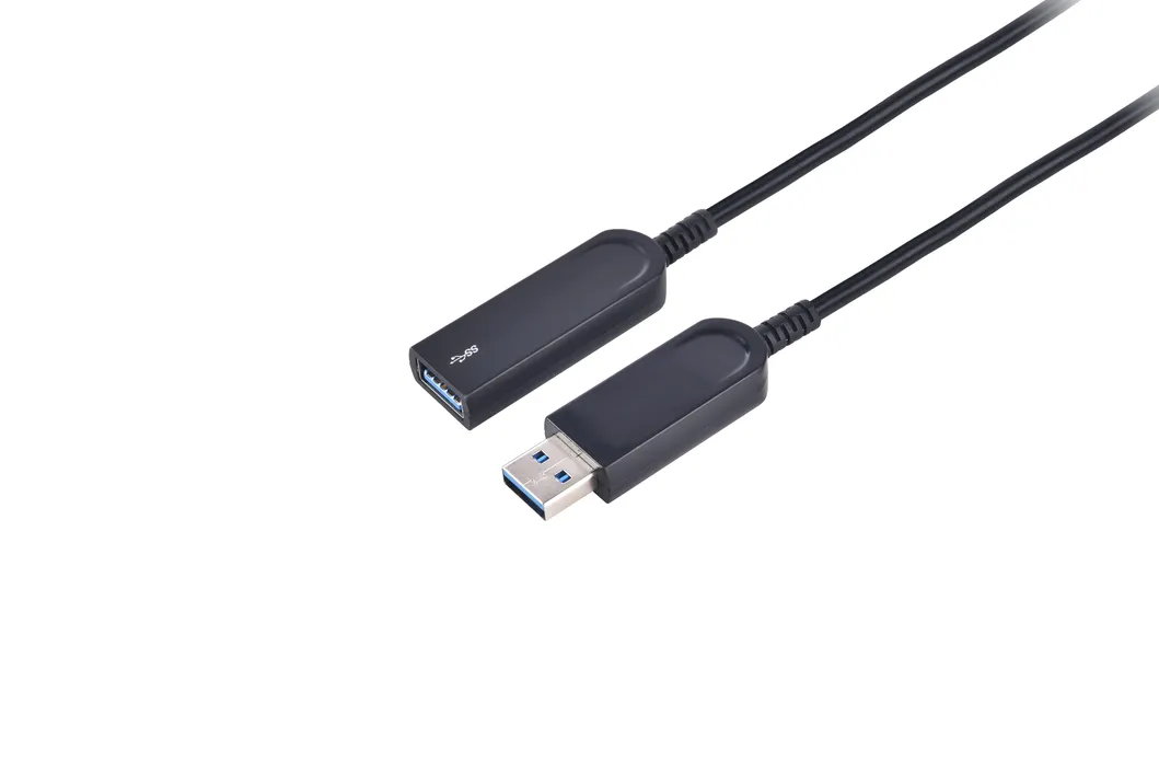 USB3.0 Super Speed Aoc Fiber Optic Cable USB Am/Af 50m Black