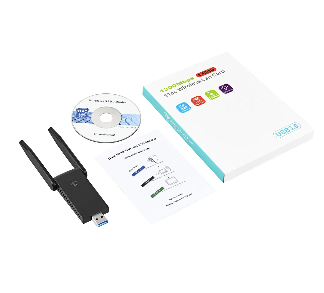 Wireless Network Card USB3.0 AC1300m Reatek 8812bu Dual Frequency Network LAN Card