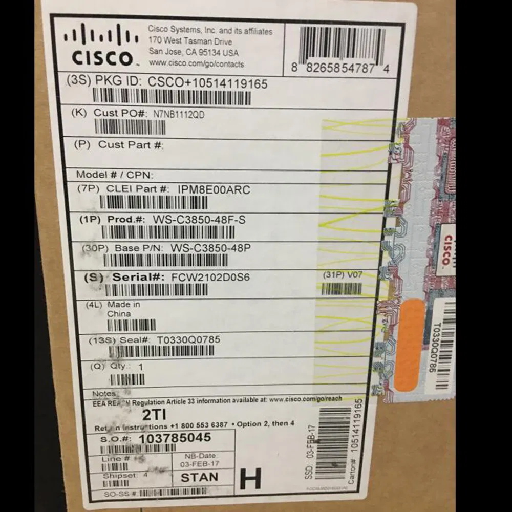 Ws-C3850-24p-L Cisco Catalyst 3850 24 Port Poe LAN Base Ethernet Switch
