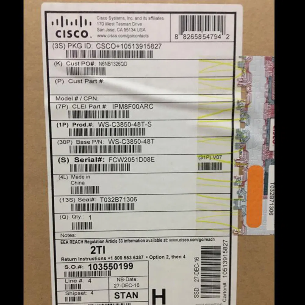 Ws-C3850-24t-E Cisco Catalyst 3850 24 Port Data IP Services Ethernet Switch