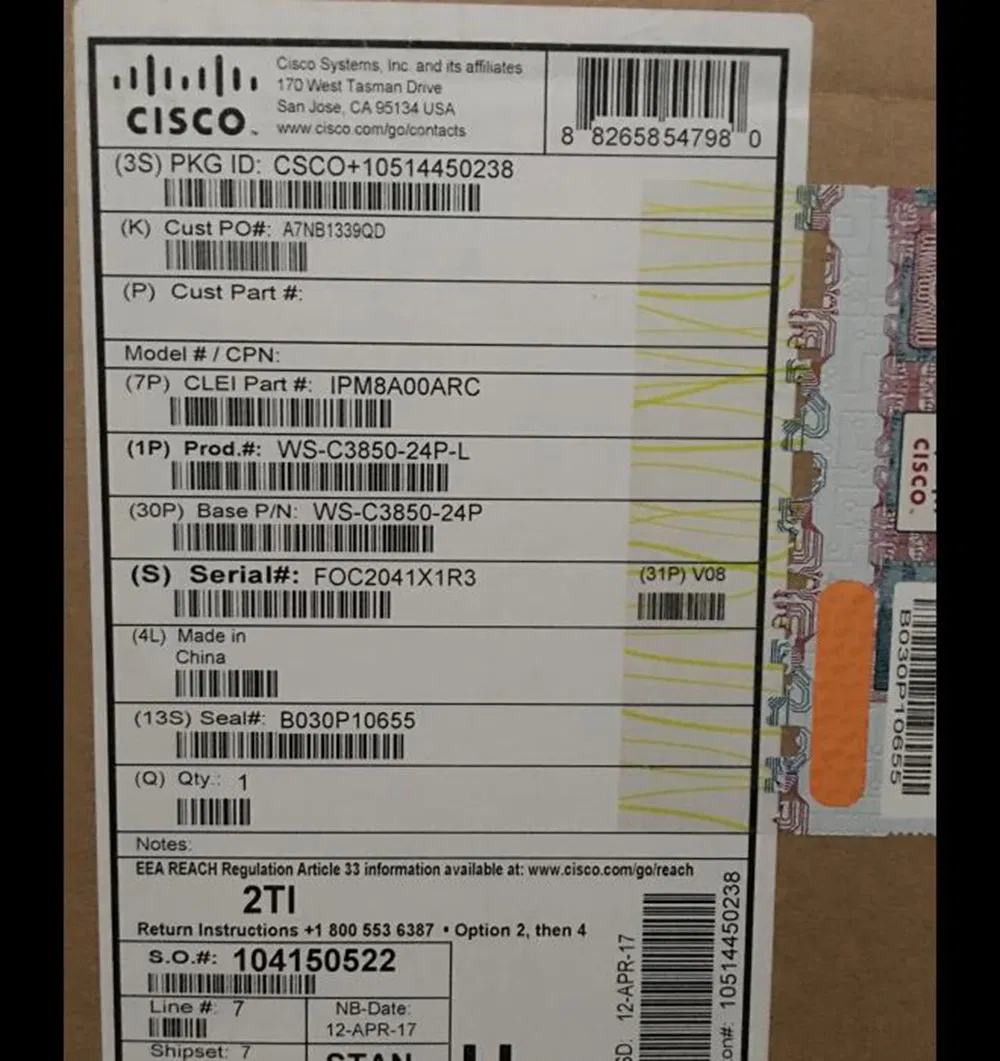 Ws -C3850-24t-E Cisco Catalyst 3850 24 Port Data IP Services Ethernet Switch