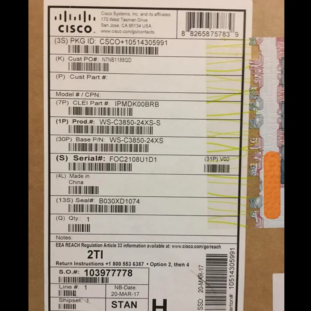 Ws-C3850-24t-E Cisco Catalyst 3850 24 Port Data IP Services Ethernet Switch